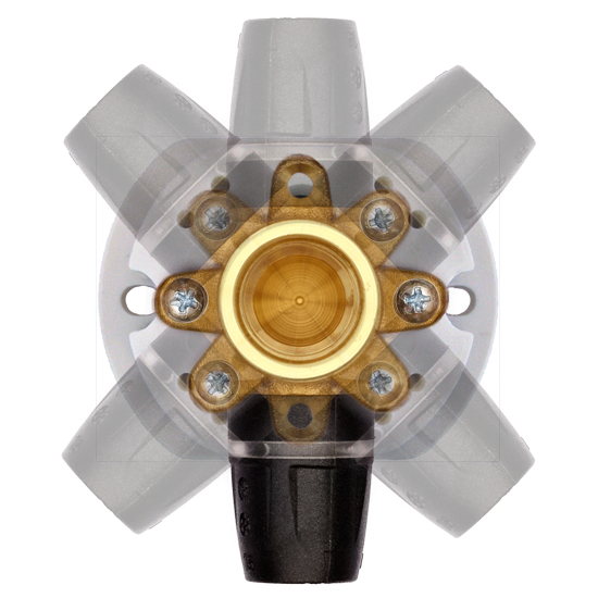 Wandscheiben können in 45° Schritten auf den LEIFELD Schalltrenner montiert werden.