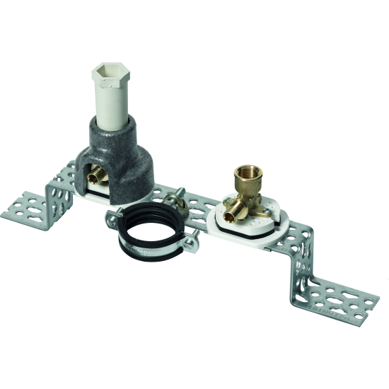 Fraunhofer Institute certified sound insulation for all wall elbows with mounting holes at 40mm centers, suitable for installations on the LEIFELD Strap, ...