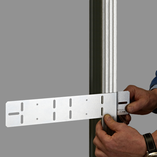 Place pre-formed bend against corner of C-Profile as shown