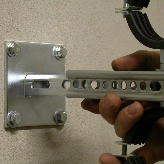 Only one mounting point available or is the load a bit heavier? Use the heavy-duty LEIFELD Wall Plate Part# 1315.
