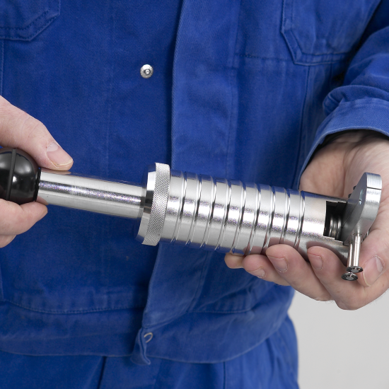 5. Use the sliding hammer to form a flat flange surface. (5-10 hits should be enough!)...